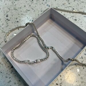 Sterling silver 925 Franco chain & bracelet.